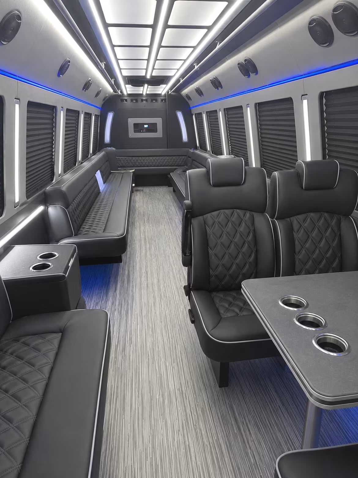 rochester 25 passenger party bus inside