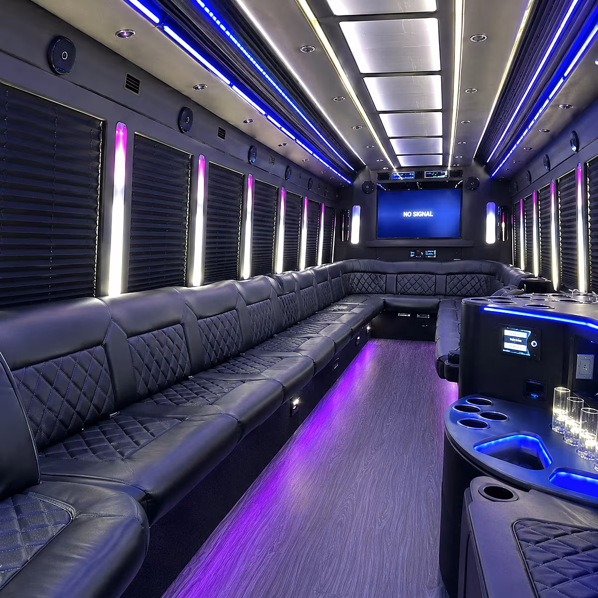 rochester 30 passenger party bus inside