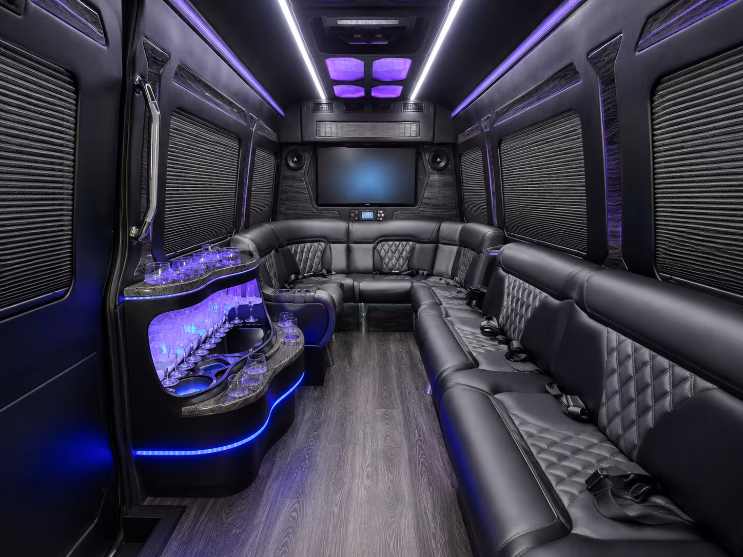 rochester 40 passenger party bus inside