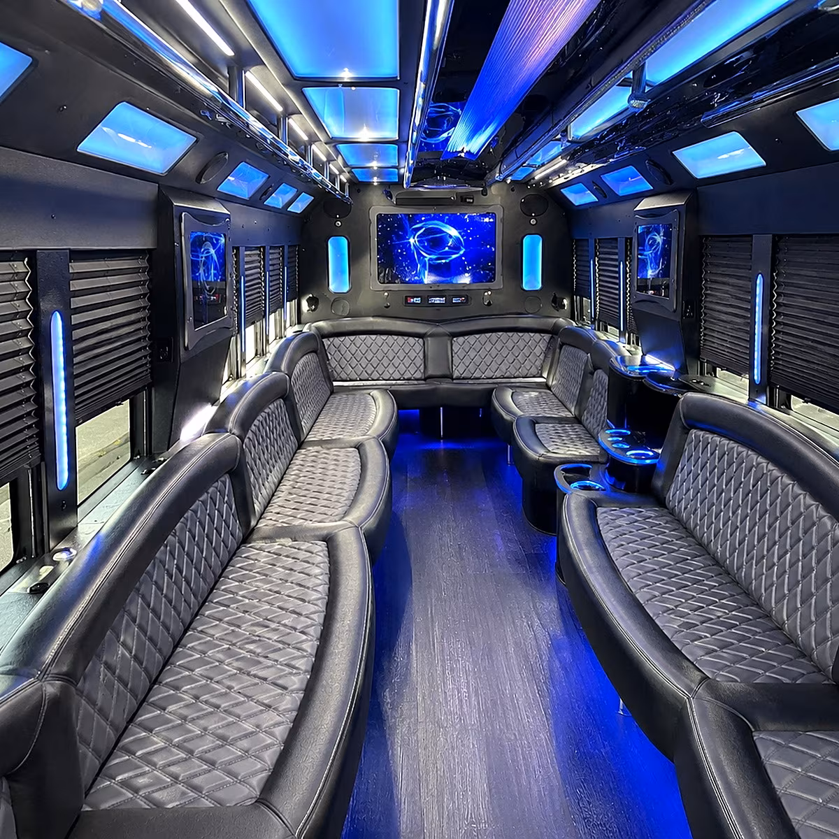 rochester 50 passenger party bus interior