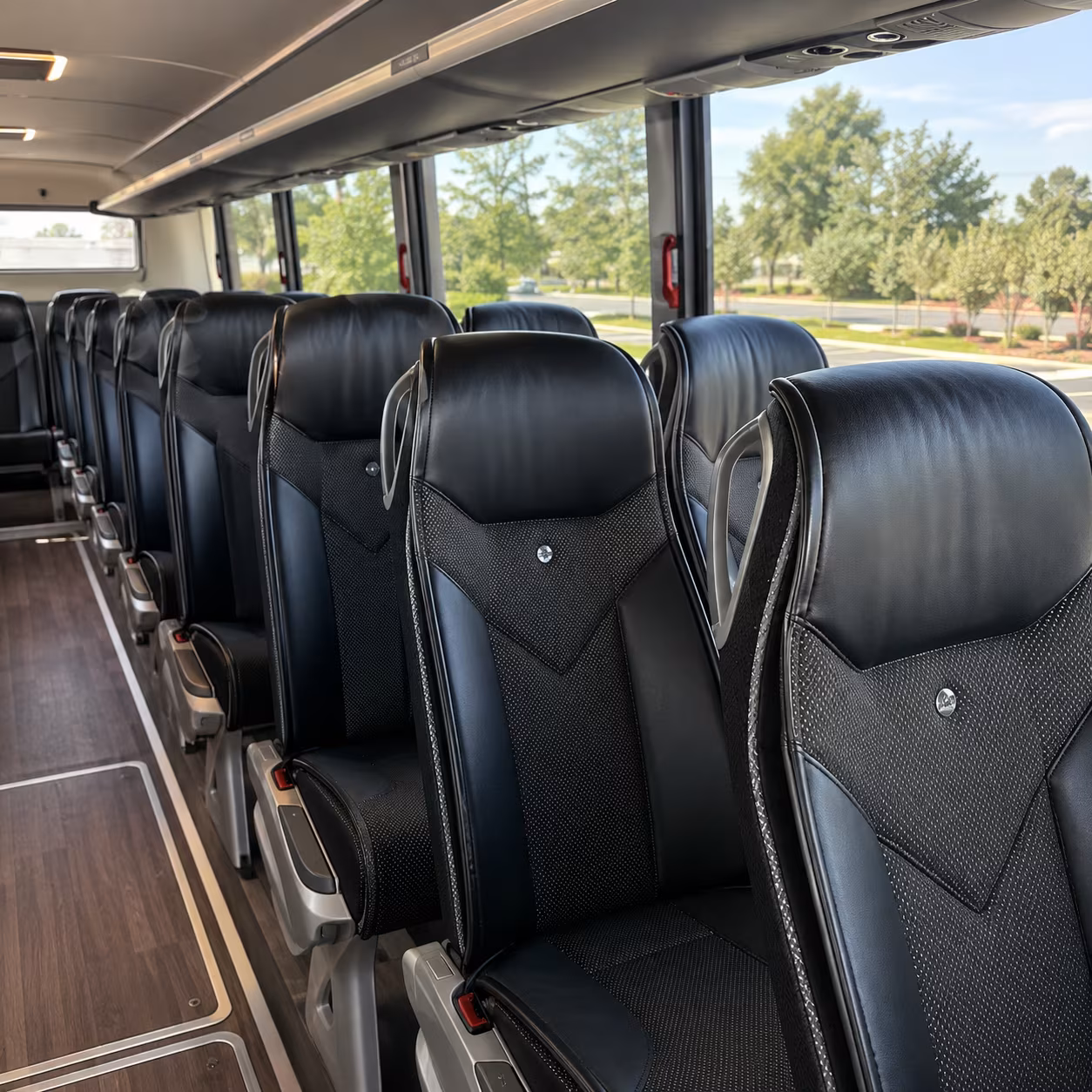rochester 56 passenger charter bus interior